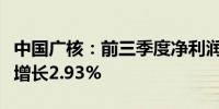 中国广核：前三季度净利润约99.84亿元 同比增长2.93%