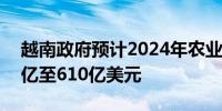越南政府预计2024年农业出口额将达到600亿至610亿美元