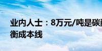 业内人士：8万元/吨是碳酸锂行业的供需平衡成本线