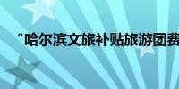 “哈尔滨文旅补贴旅游团费政策”为不实消息 