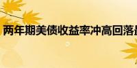 两年期美债收益率冲高回落最终跌超4个基点