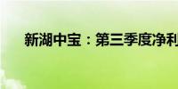新湖中宝：第三季度净利润4.483亿元