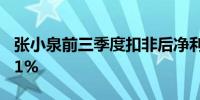 张小泉前三季度扣非后净利润同比增长117.91%