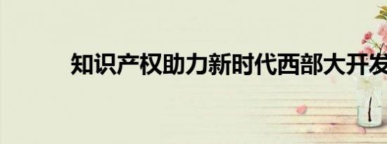 知识产权助力新时代西部大开发