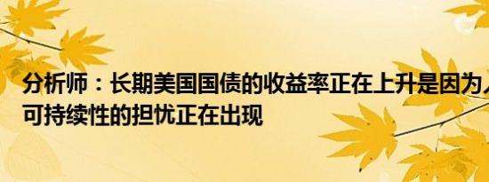 分析师：长期美国国债的收益率正在上升是因为人们对财政可持续性的担忧正在出现