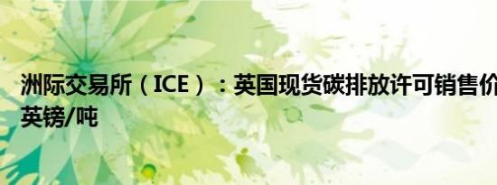 洲际交易所（ICE）：英国现货碳排放许可销售价格为36.72英镑/吨