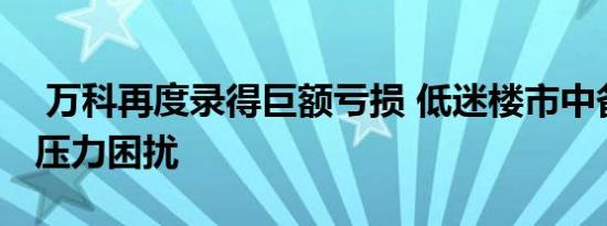  万科再度录得巨额亏损 低迷楼市中备受偿债压力困扰