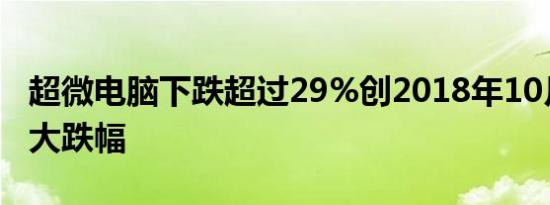 超微电脑下跌超过29%创2018年10月以来最大跌幅