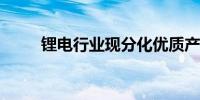 锂电行业现分化优质产能仍然紧俏