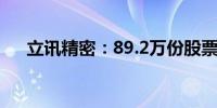 立讯精密：89.2万份股票期权注销完成
