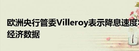 欧洲央行管委Villeroy表示降息速度将取决于经济数据