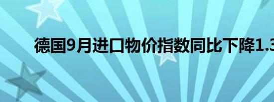 德国9月进口物价指数同比下降1.3%