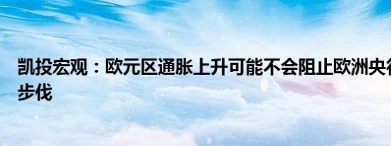 凯投宏观：欧元区通胀上升可能不会阻止欧洲央行加快降息步伐