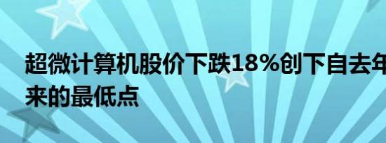 超微计算机股价下跌18%创下自去年12月以来的最低点