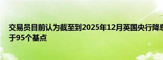 交易员目前认为截至到2025年12月英国央行降息幅度将低于95个基点