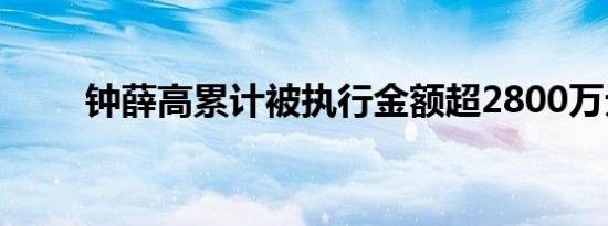 钟薛高累计被执行金额超2800万元