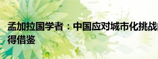 孟加拉国学者：中国应对城市化挑战的经验值得借鉴