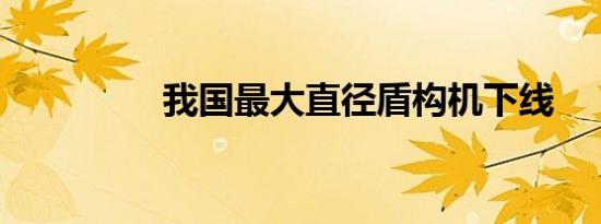 我国最大直径盾构机下线