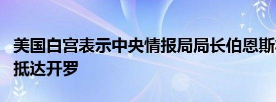 美国白宫表示中央情报局局长伯恩斯将于周四抵达开罗