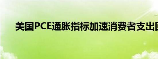 美国PCE通胀指标加速消费者支出回升