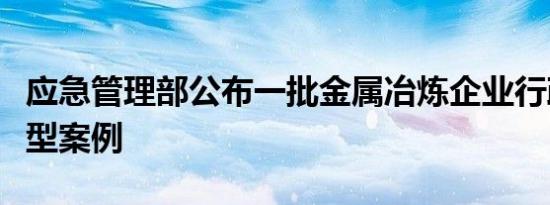 应急管理部公布一批金属冶炼企业行政处罚典型案例