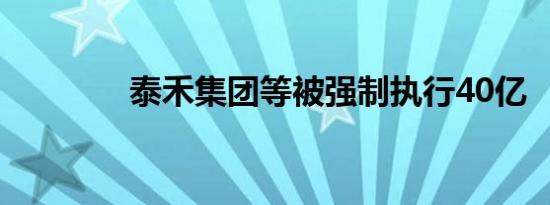 泰禾集团等被强制执行40亿