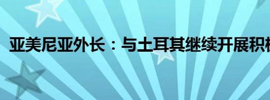 亚美尼亚外长：与土耳其继续开展积极对话