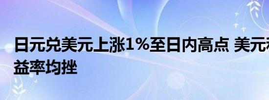 日元兑美元上涨1%至日内高点 美元和美债收益率均挫
