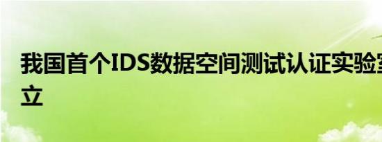 我国首个IDS数据空间测试认证实验室正式成立