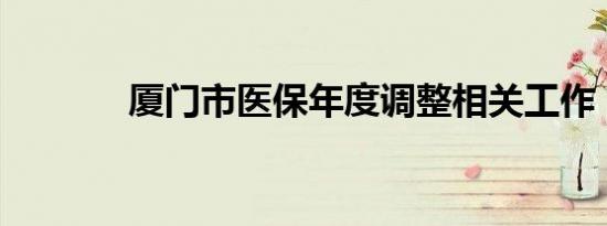 厦门市医保年度调整相关工作