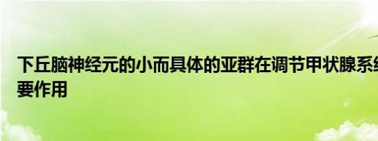 下丘脑神经元的小而具体的亚群在调节甲状腺系统中起着重要作用