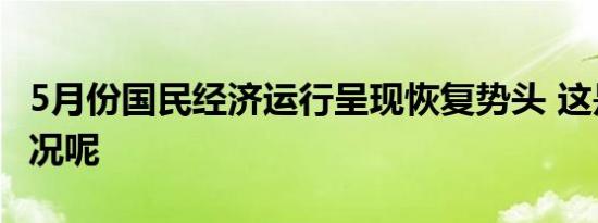 5月份国民经济运行呈现恢复势头 这是什么情况呢