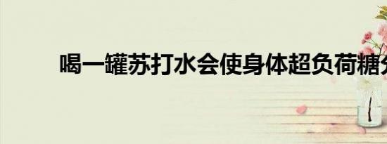 喝一罐苏打水会使身体超负荷糖分