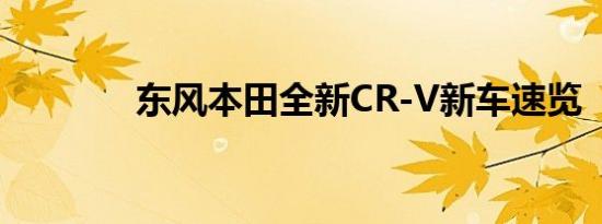 东风本田全新CR-V新车速览