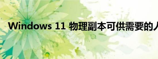 Windows 11 物理副本可供需要的人使用